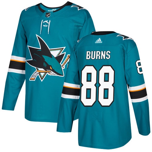 Herren San Jose Sharks Eishockey Trikot Brent Burns #88 Authentic Teal Grün Heim